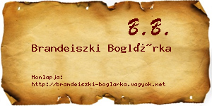 Brandeiszki Boglárka névjegykártya